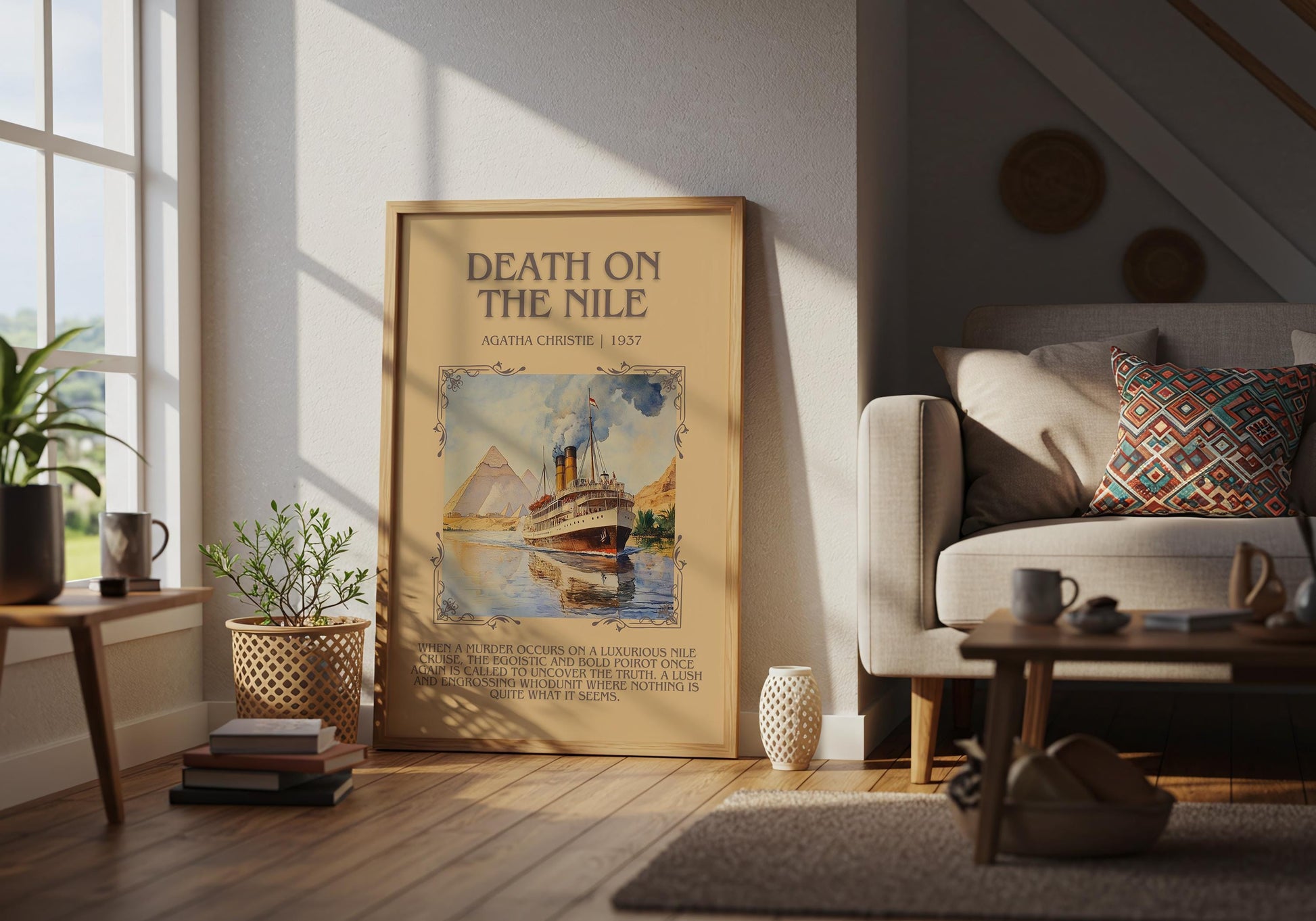 Death On The Nile by Agatha Christie | Descriptive Book Poster | Blurby