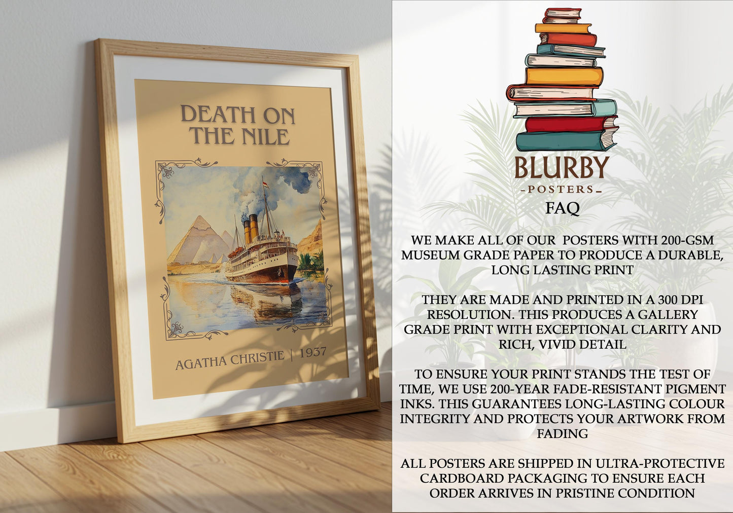 Death On The Nile by Agatha Christie | Descriptive Book Poster | Minimalist