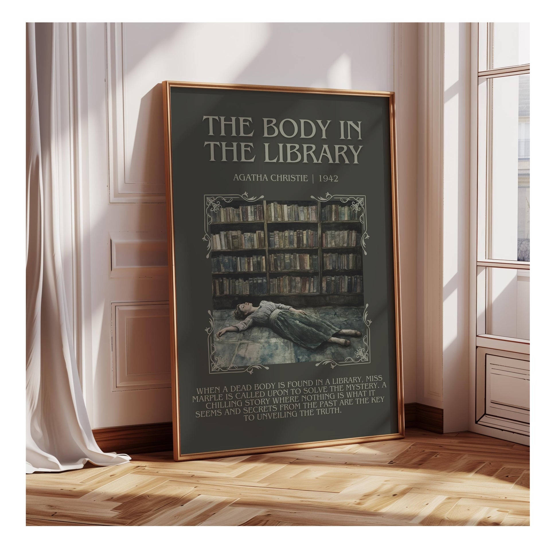 The Body In The Library by Agatha Christie | Descriptive Book Poster | Blurby