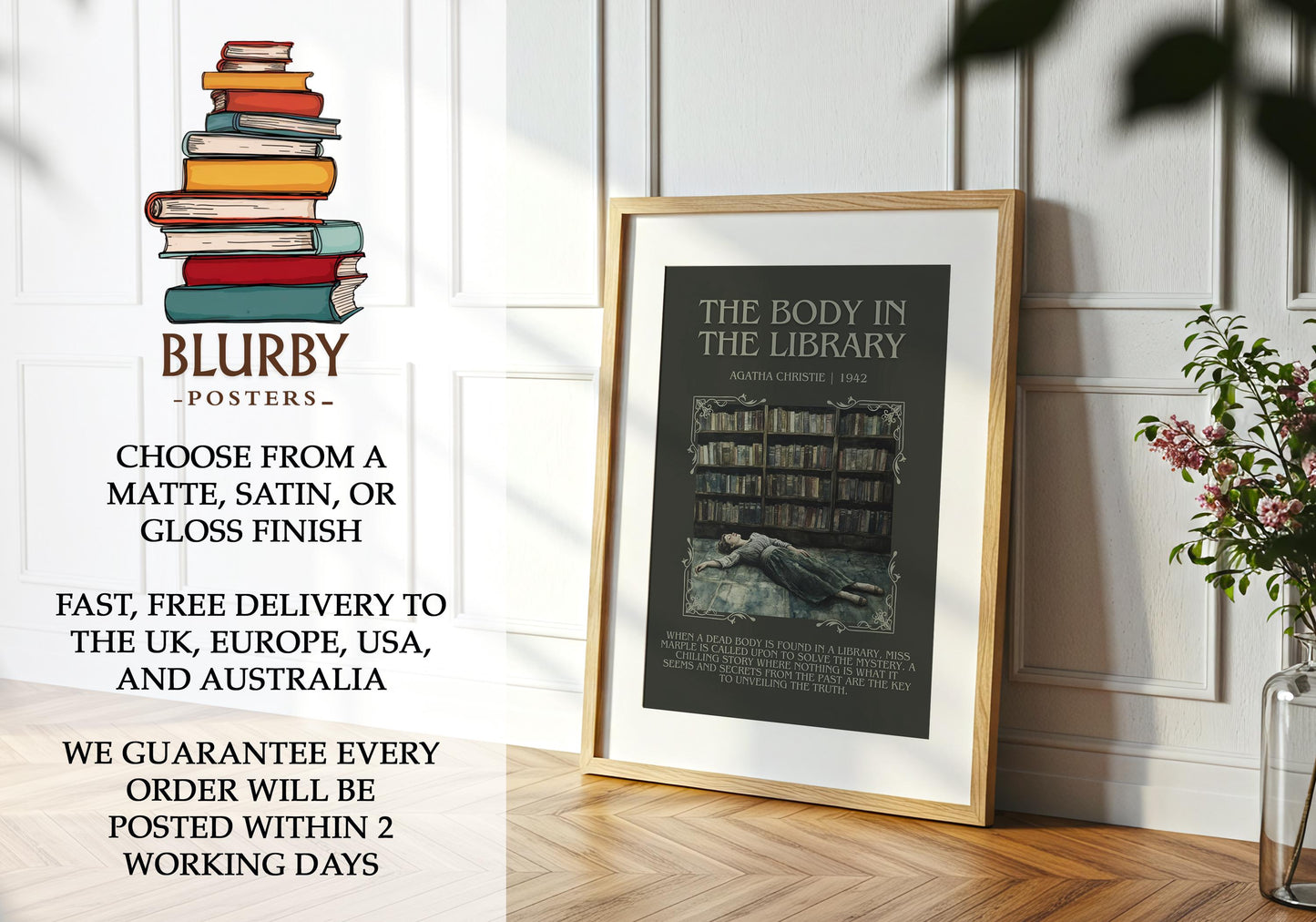 The Body In The Library by Agatha Christie | Descriptive Book Poster | Blurby