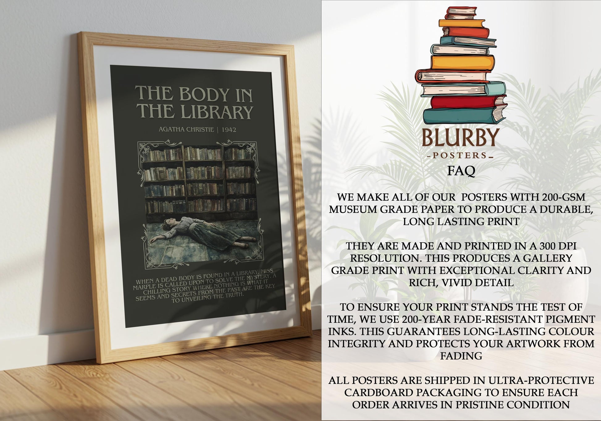 The Body In The Library by Agatha Christie | Descriptive Book Poster | Blurby