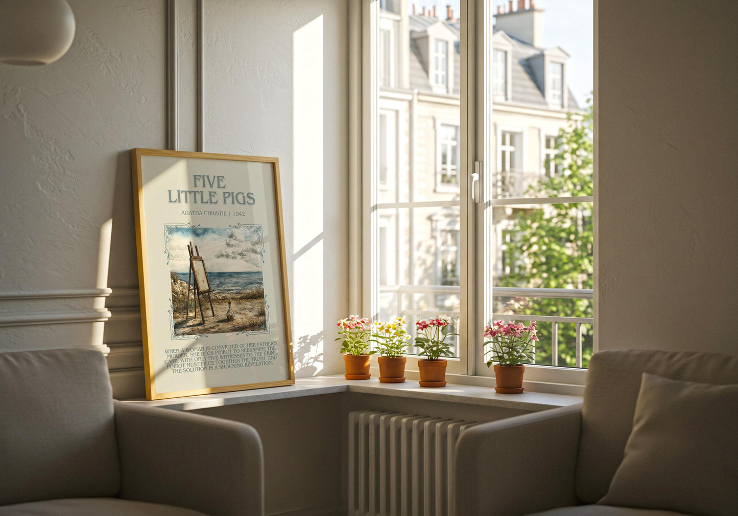 Five Little Pigs by Agatha Christie | Descriptive Book Poster | Blurby