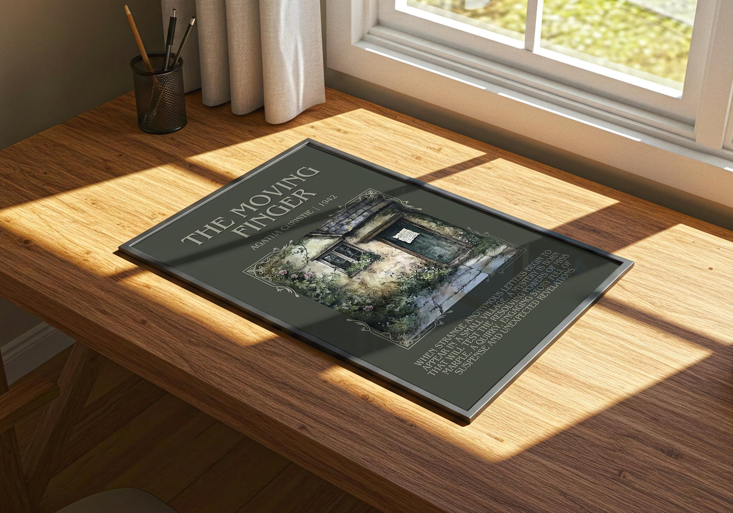 The Moving Finger by Agatha Christie | Descriptive Book Poster | Blurby