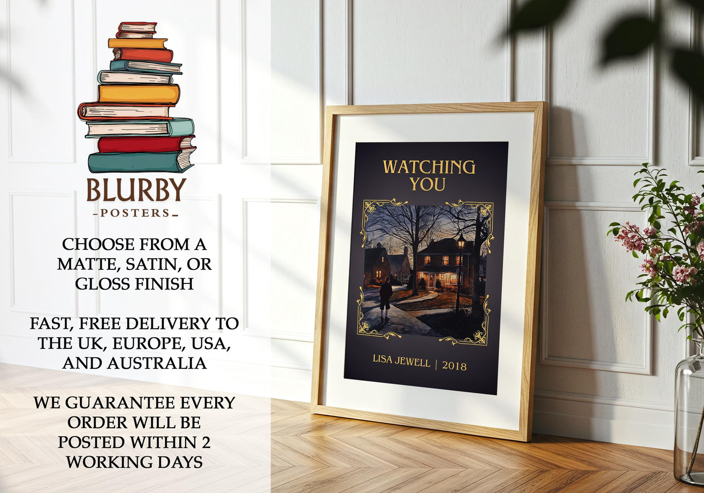 Watching You by Lisa Jewell | Descriptive Book Poster | Minimalist