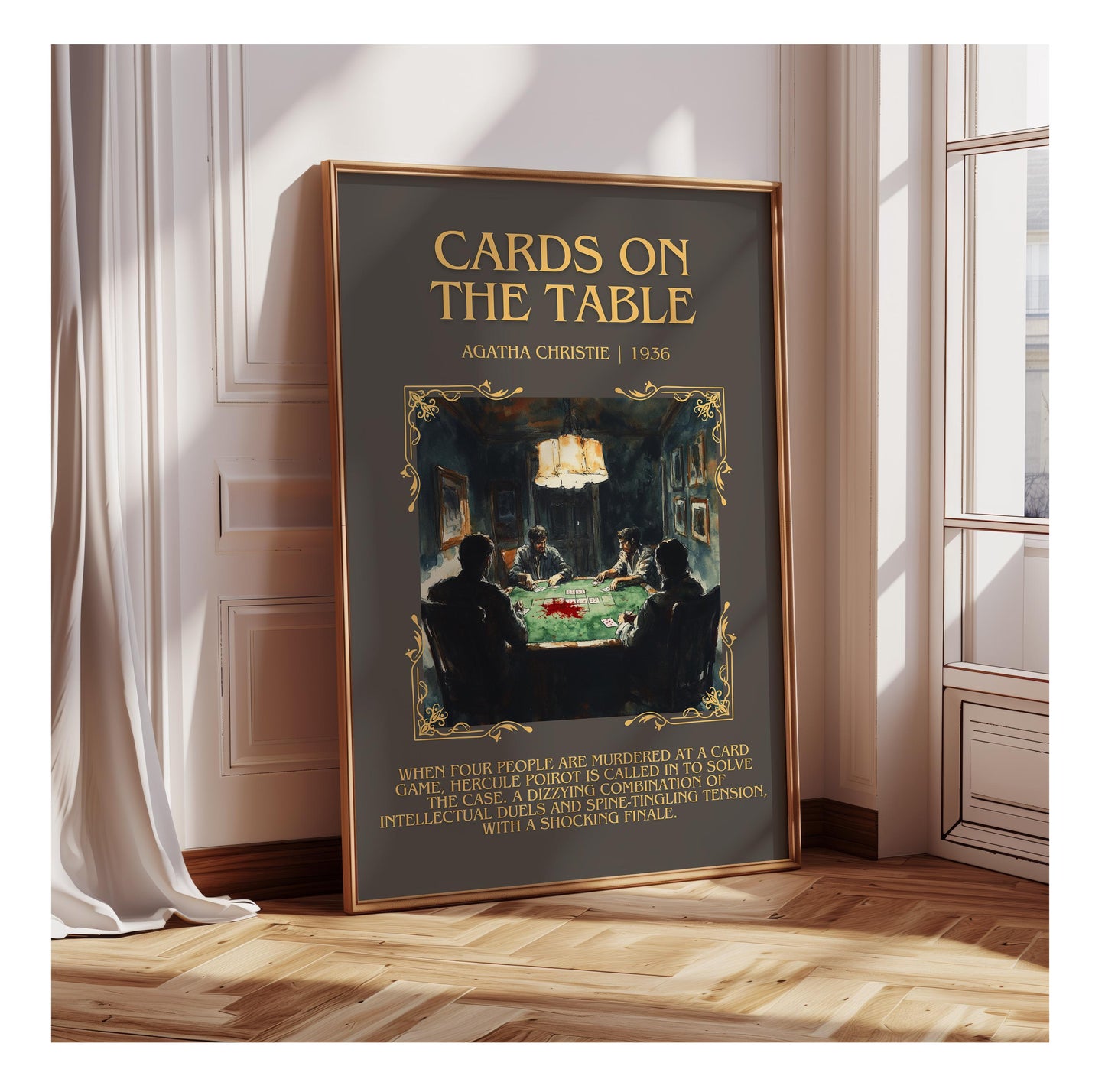 Cards On The Table by Agatha Christie | Descriptive Book Poster | Blurby