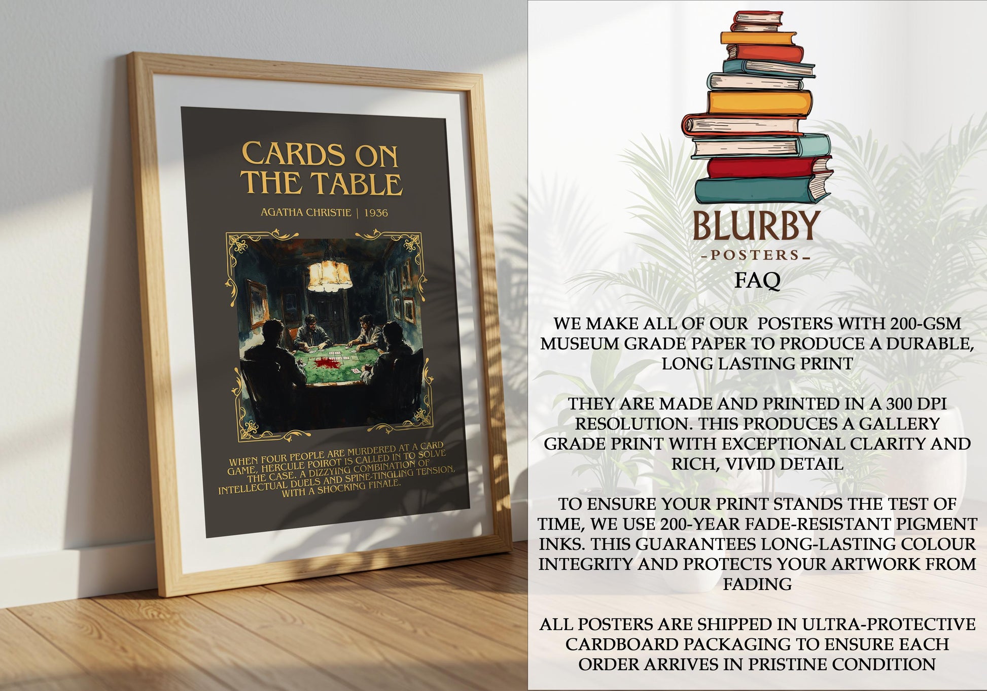 Cards On The Table by Agatha Christie | Descriptive Book Poster | Blurby