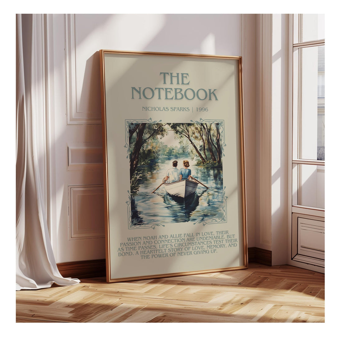 The Notebook minimalist poster paper finish options – matte satin gloss (mockup)