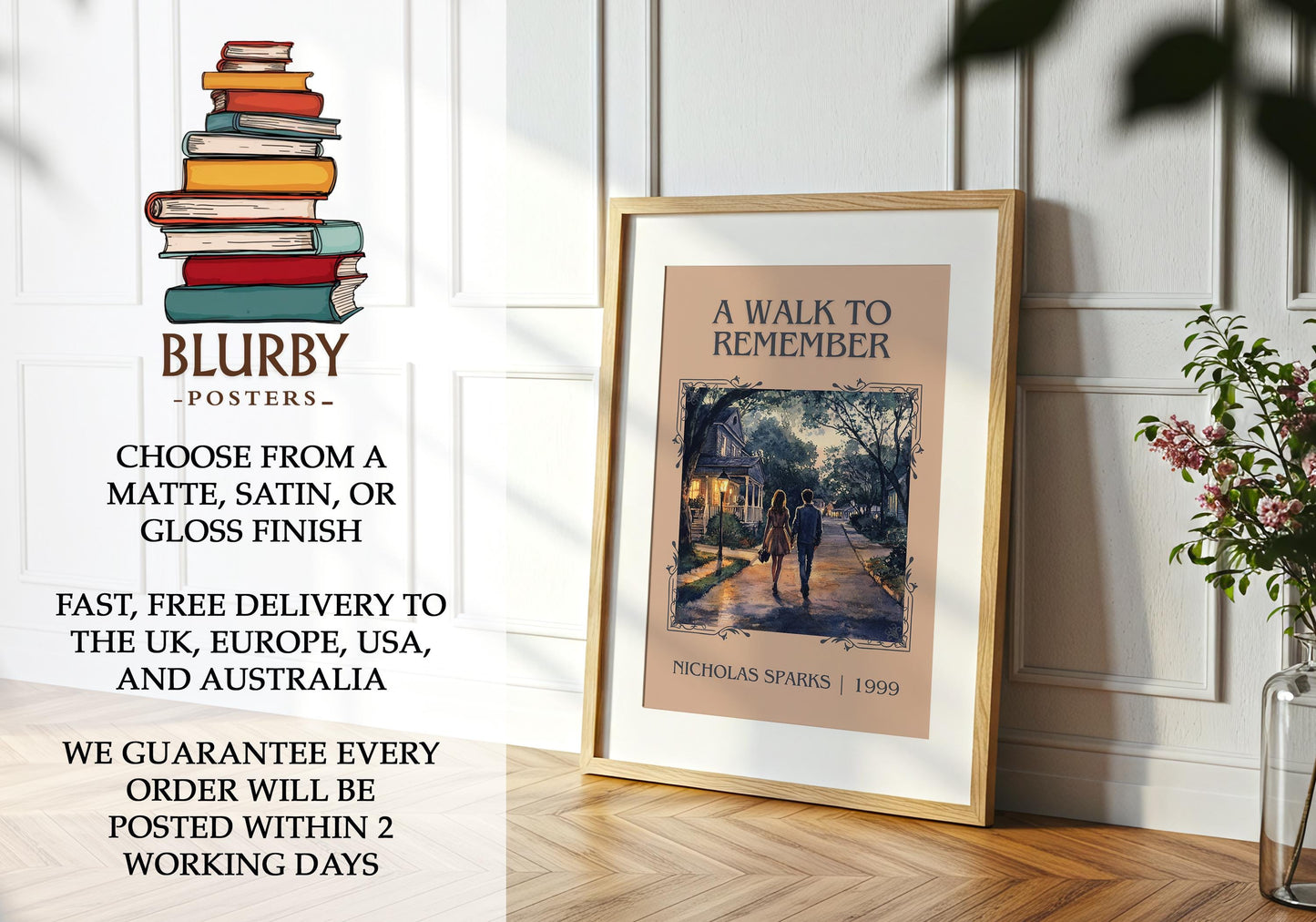 A Walk to Remember book poster packaging – museum-quality print rolled in protective tube