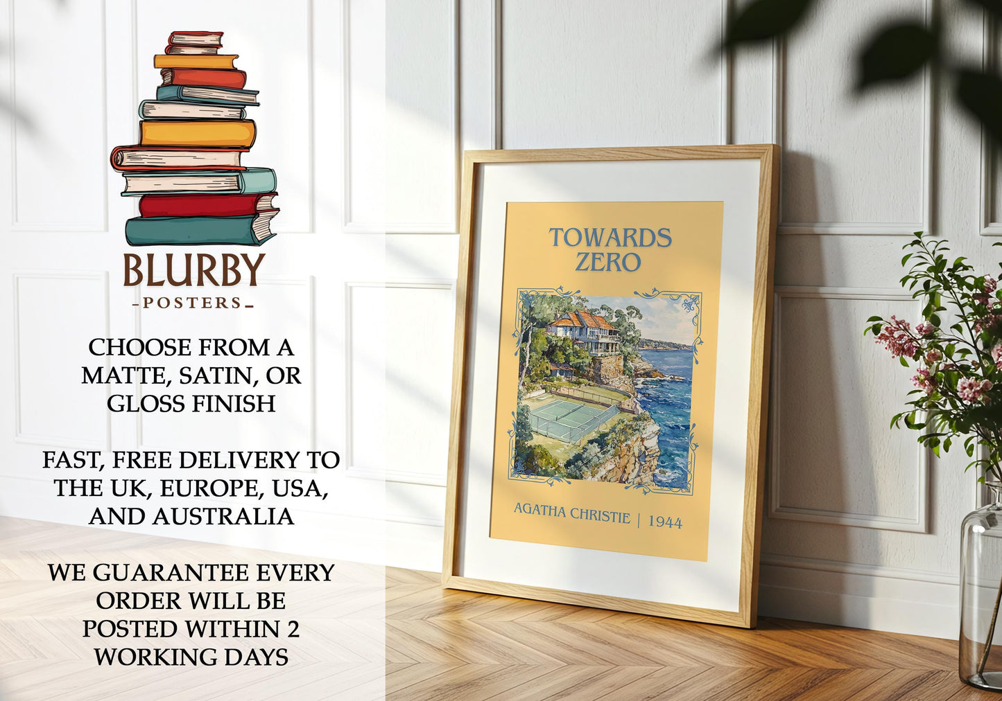 Towards Zero book poster packaging – museum-quality print rolled in protective tube