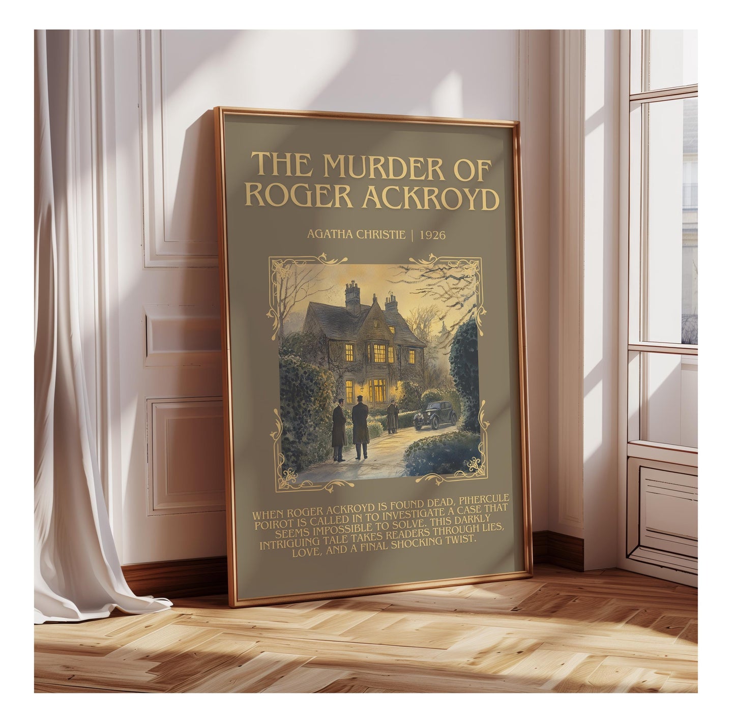 The Murder Of Roger Ackroyd by Agatha Christie | Descriptive Book Poster | Blurby