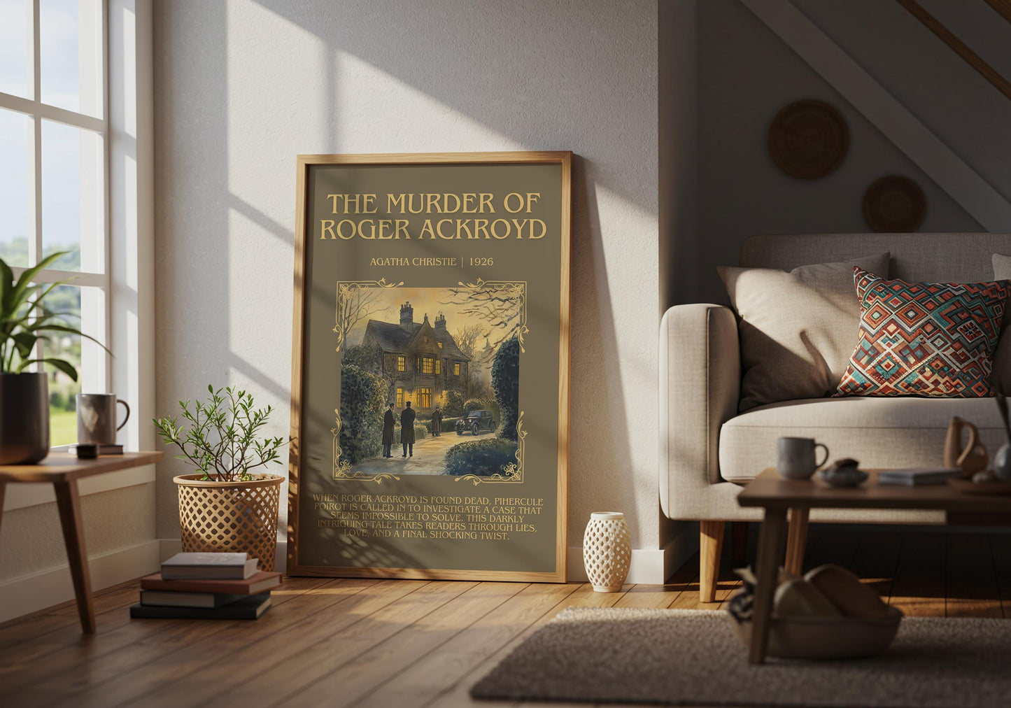 The Murder Of Roger Ackroyd by Agatha Christie | Descriptive Book Poster | Blurby