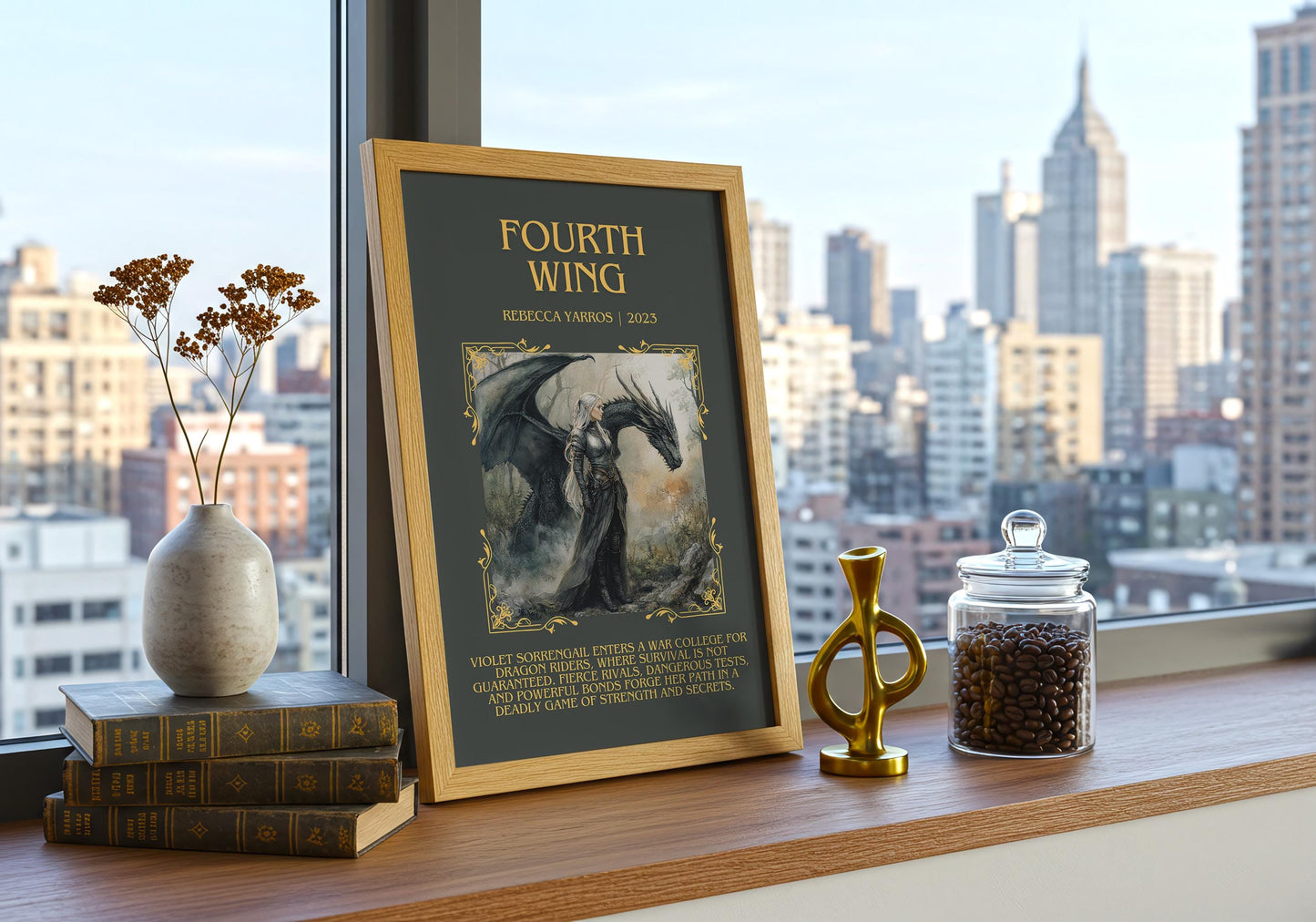 Fourth Wing by Rebecca Yarros | Descriptive Book Poster | Blurby