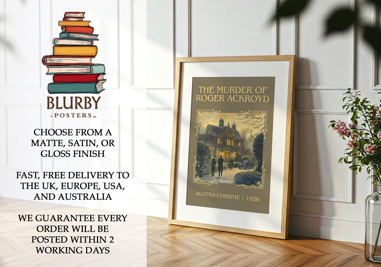 The Murder of Roger Ackroyd book poster packaging – museum-quality print rolled in protective tube