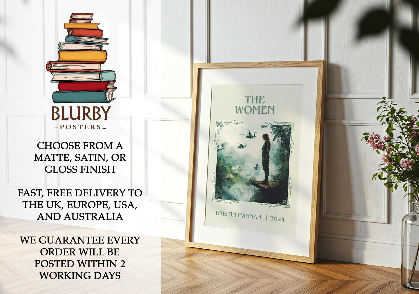 The Women by Kristin Hannah | Descriptive Book Poster | Minimalist