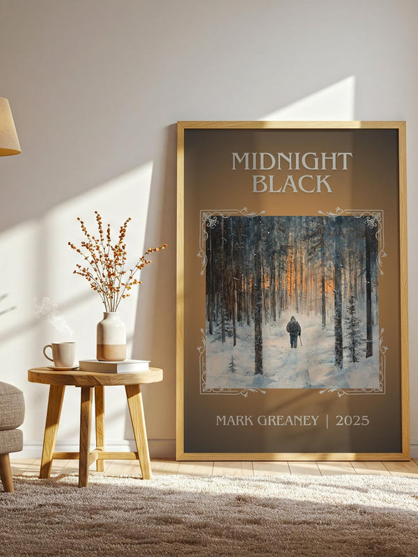 Midnight Black classic book art print paper finish options – matte satin gloss