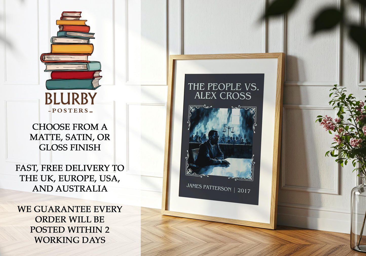 The People Vs. Alex Cross book poster packaging – museum-quality print rolled in protective tube