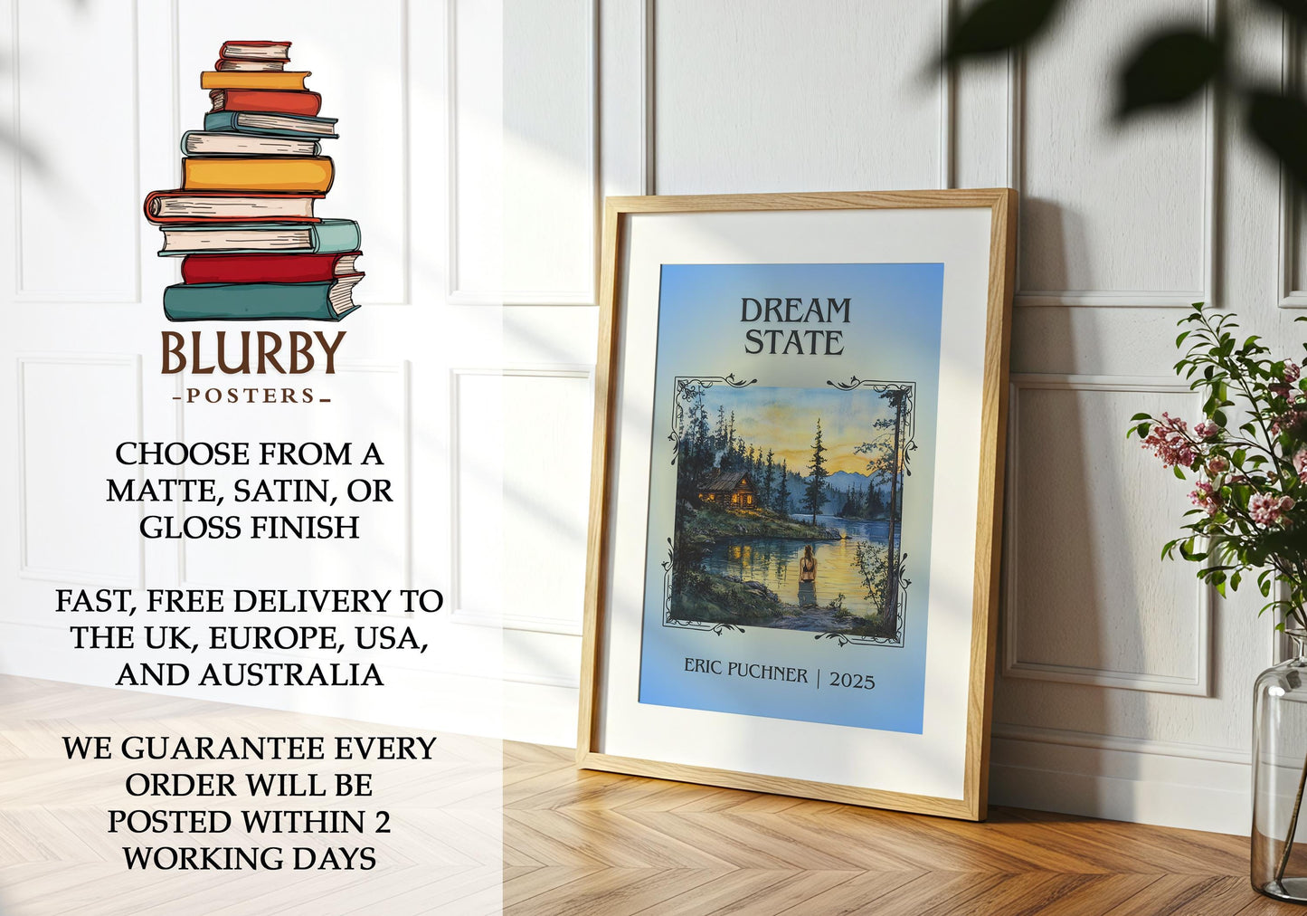 Dream State book poster packaging – museum-quality print rolled in protective tube