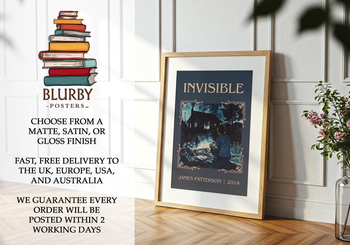 Invisible book poster packaging – museum-quality print rolled in protective tube