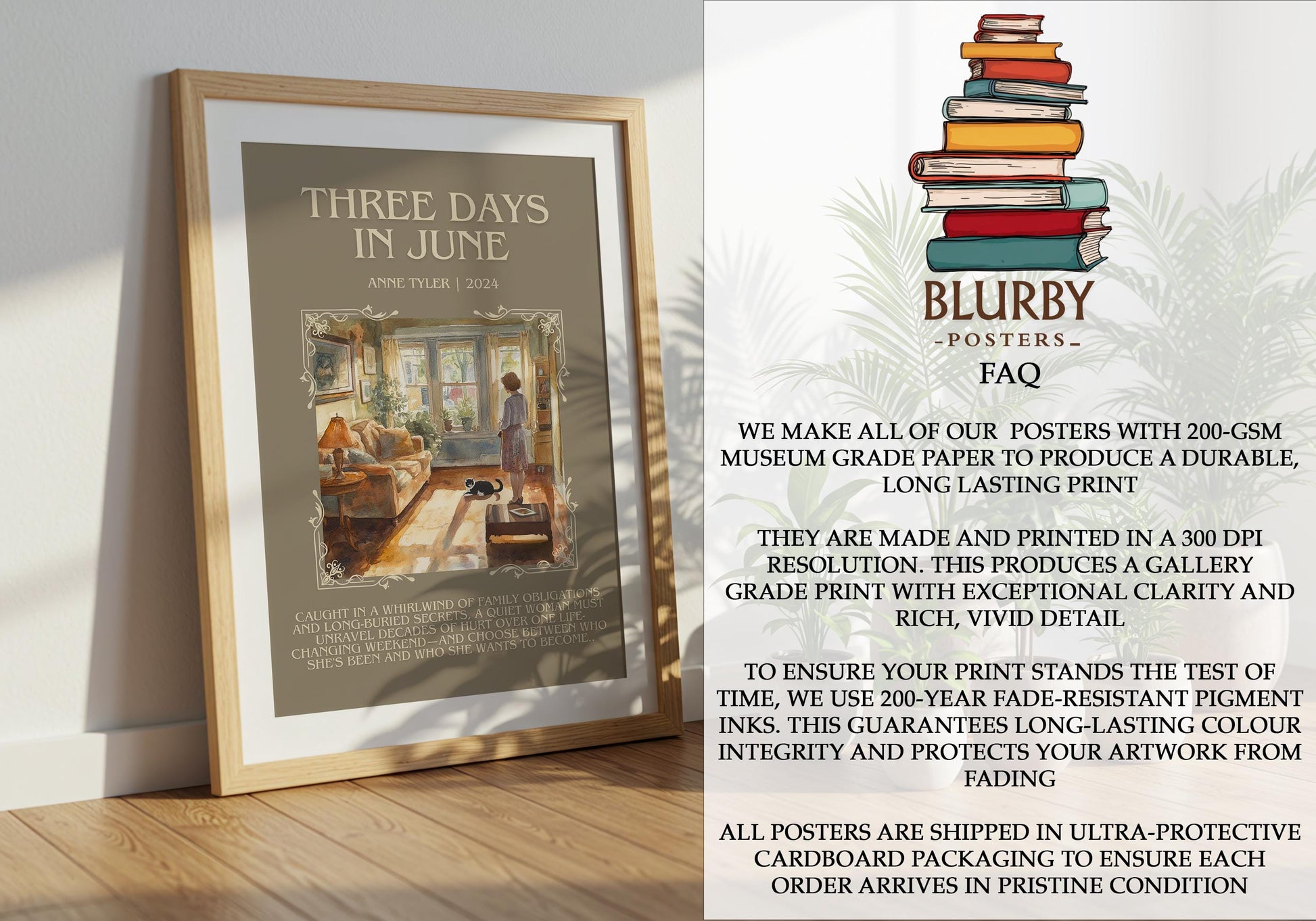 Three Days In June by Anne Tyler | Descriptive Book Poster | Blurby