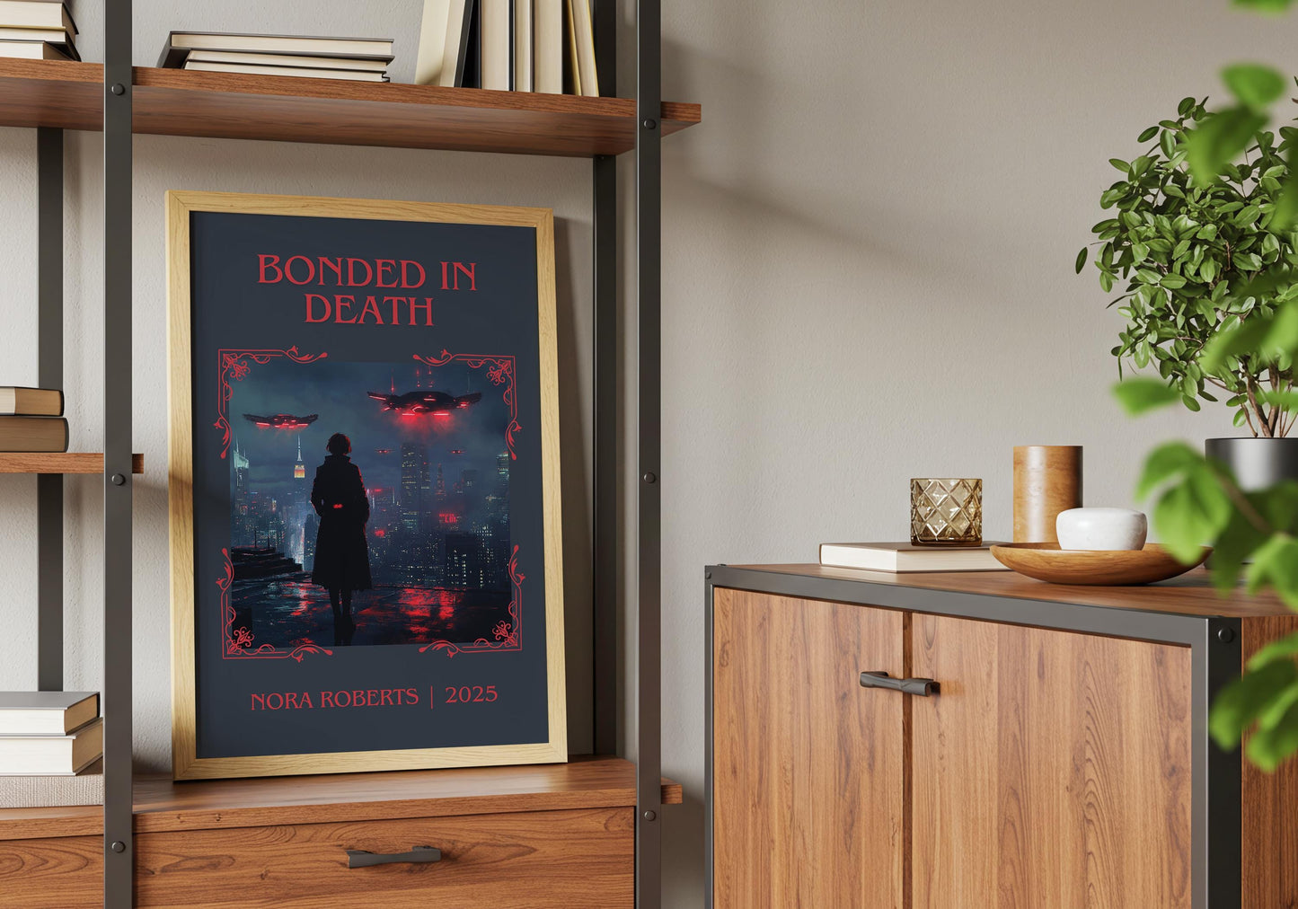 Bonded In Death by Nora Roberts | Descriptive Book Poster | Minimalist