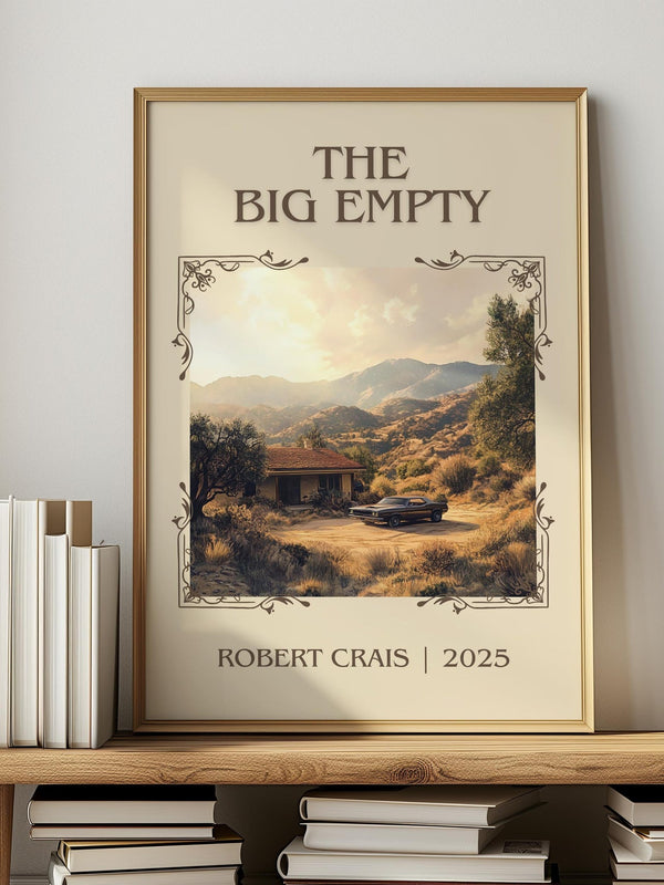 The Big Empty classic book art print in frame leaning in hallway – crime wall art