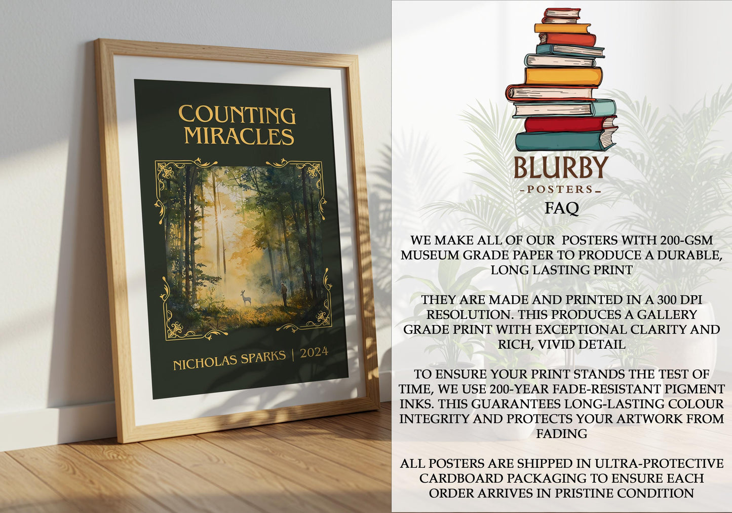 Counting Miracles by Nicholas Sparks | Descriptive Book Poster | Minimalist
