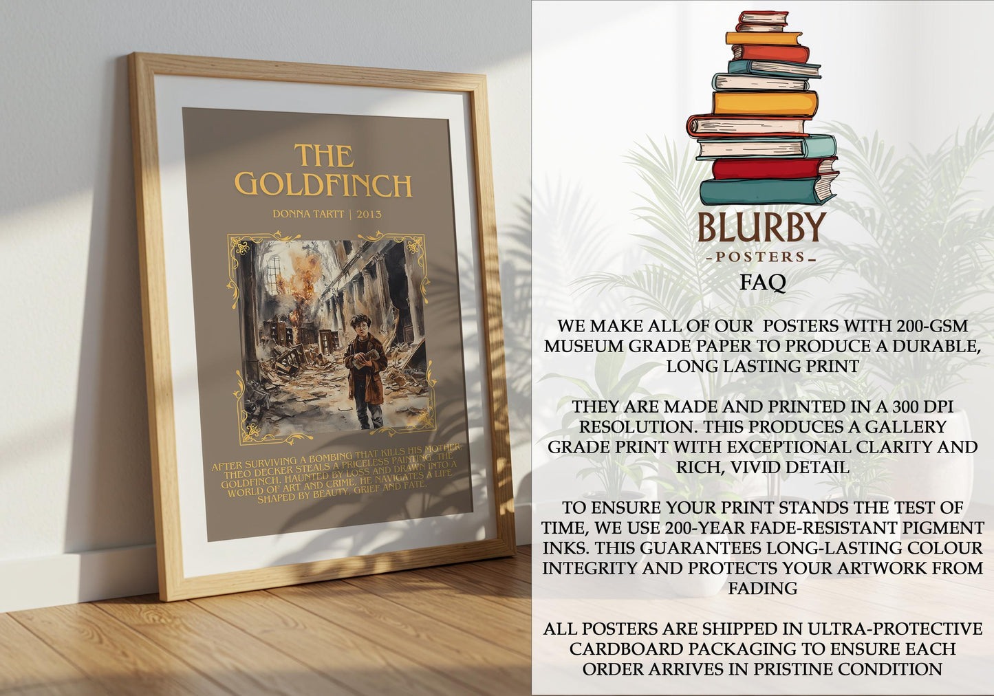 The Goldfinch by Donna Tartt | Descriptive Book Poster | Blurby