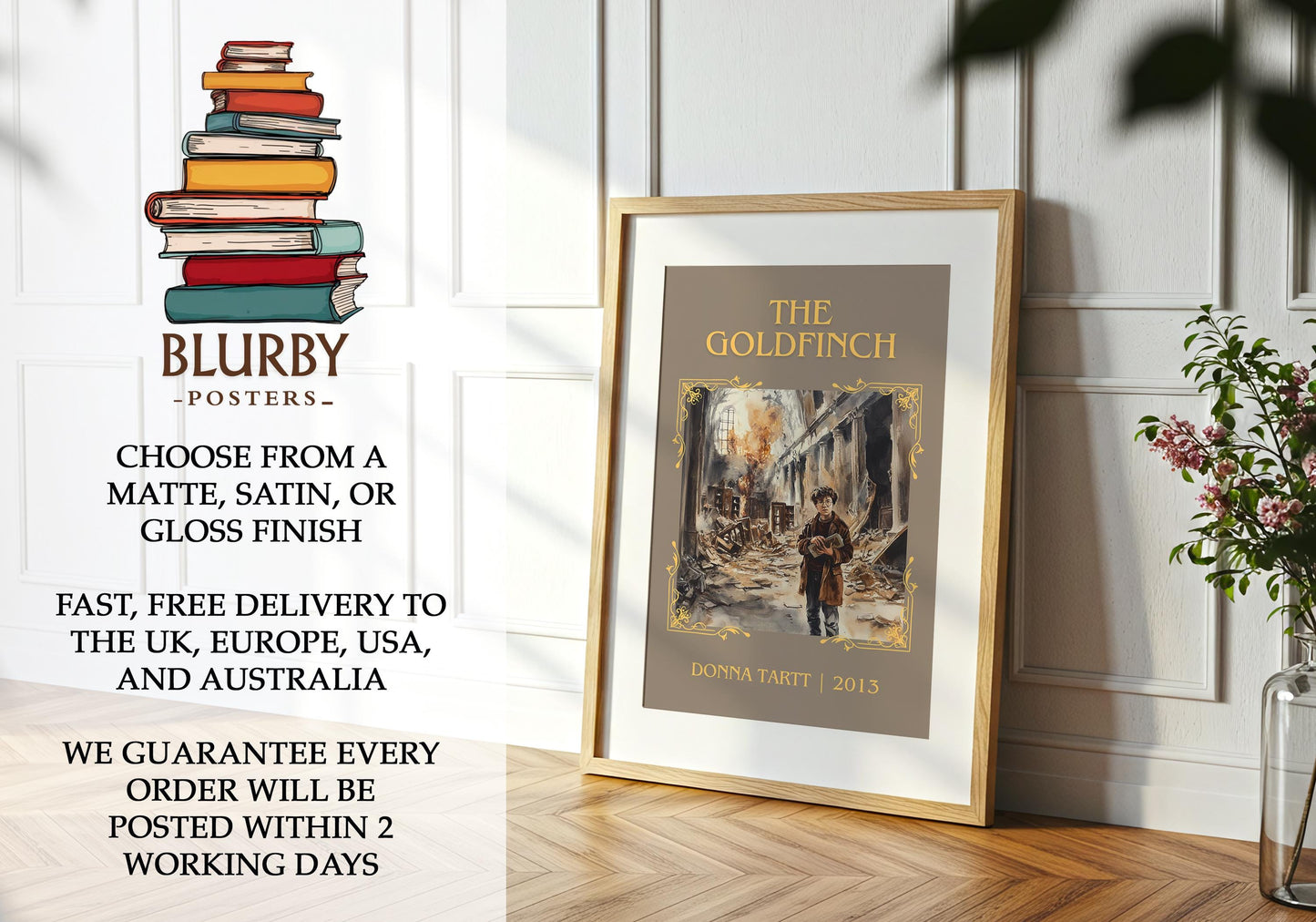 The Goldfinch book poster packaging – museum-quality print rolled in protective tube