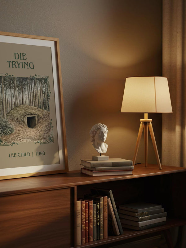 Die Trying classic book art print on bookshelf – Lee Child fan gift