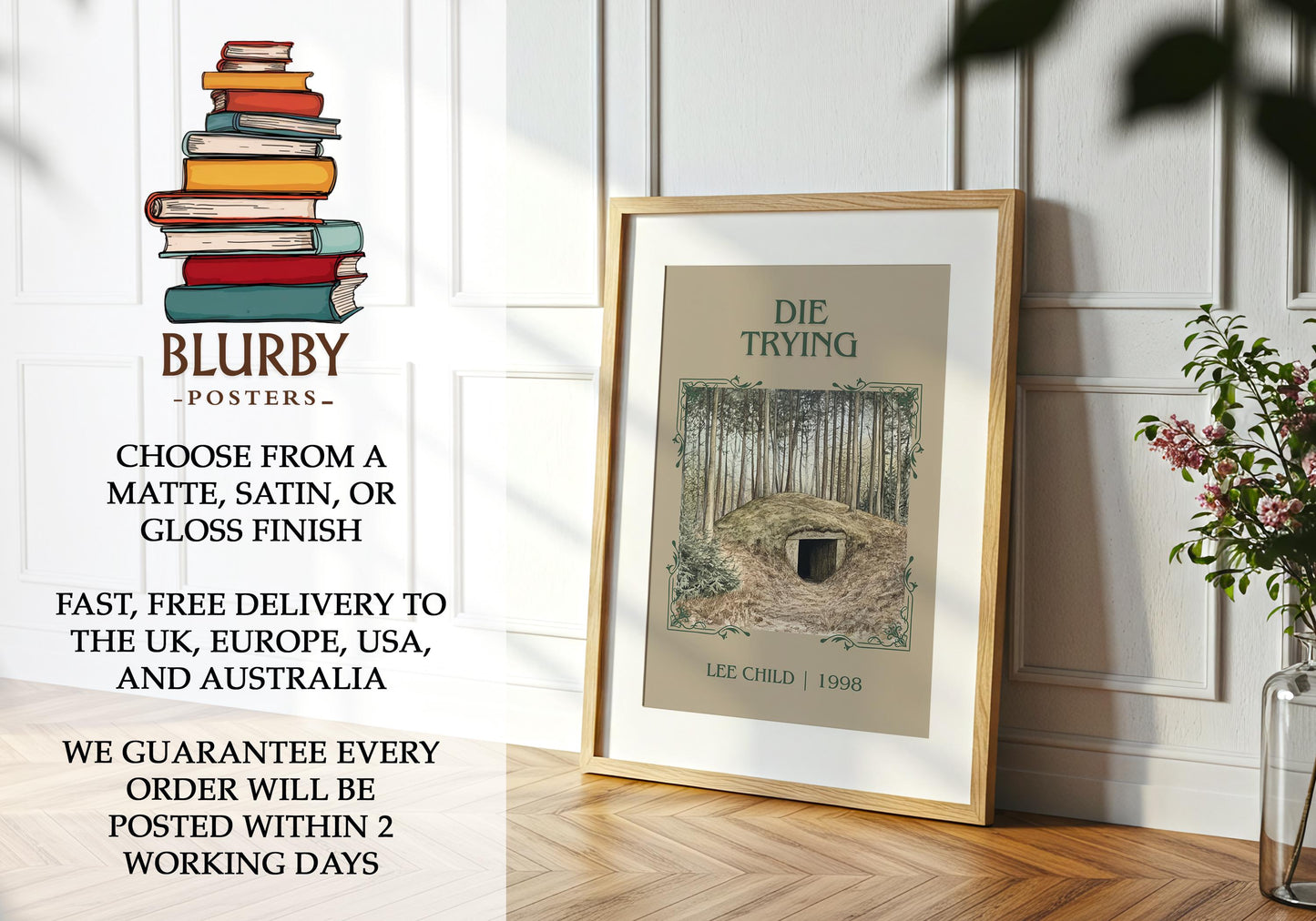 Die Trying book poster packaging – museum-quality print rolled in protective tube
