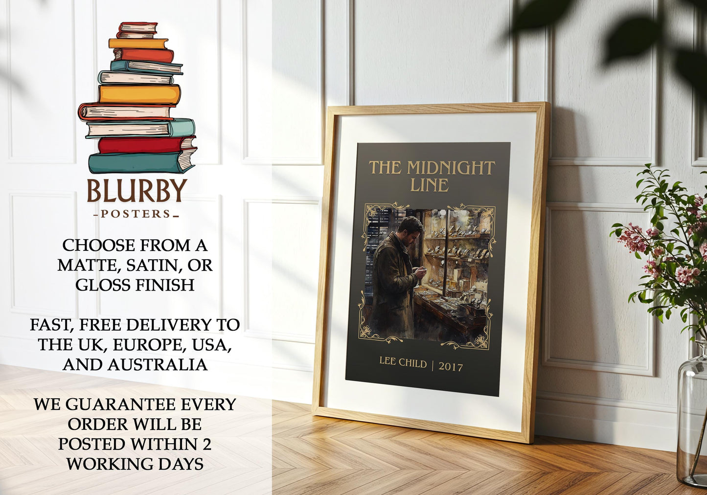 The Midnight Line book poster packaging – museum-quality print rolled in protective tube