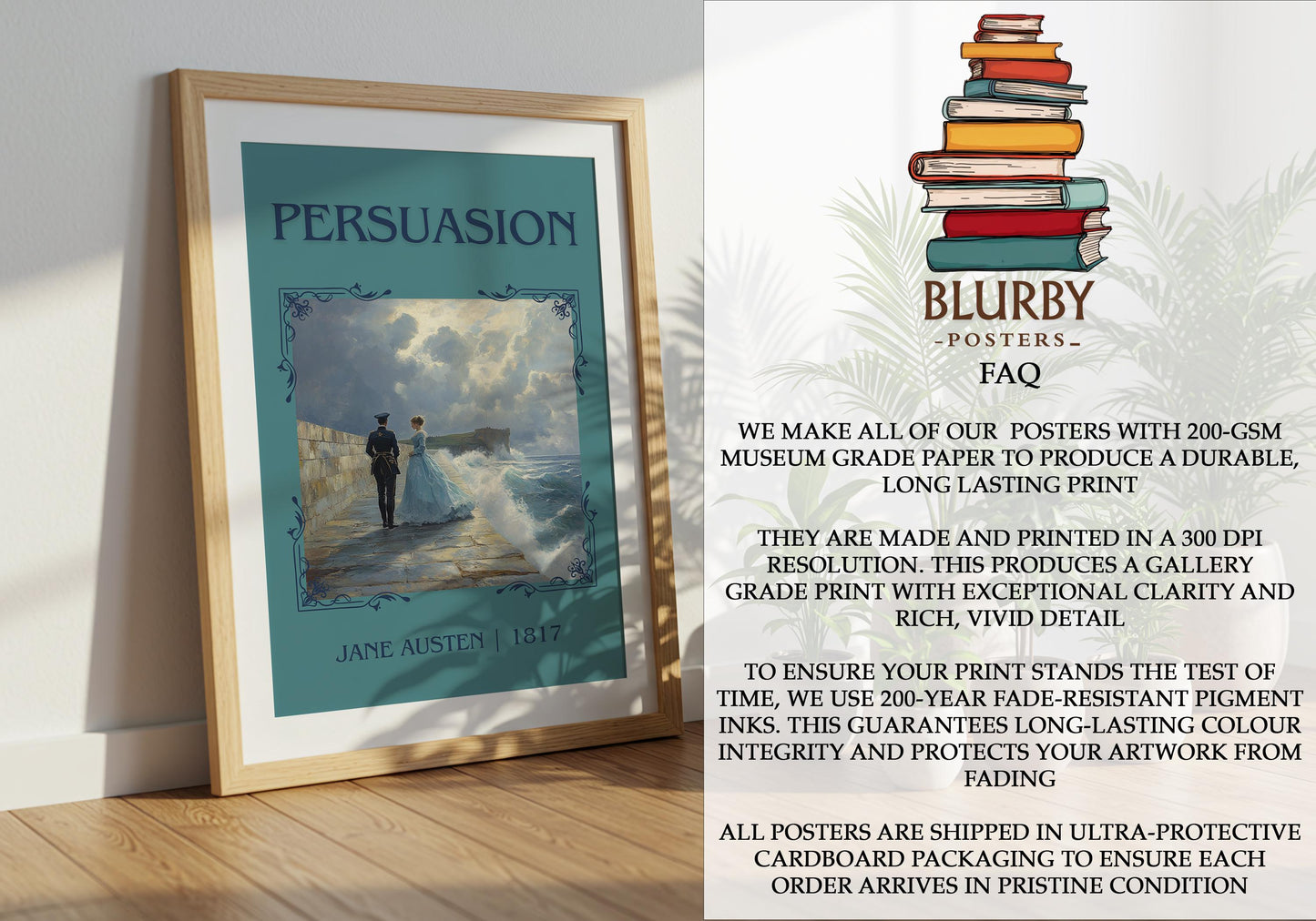 Persuasion by Jane Austen | Descriptive Book Poster | Minimalist