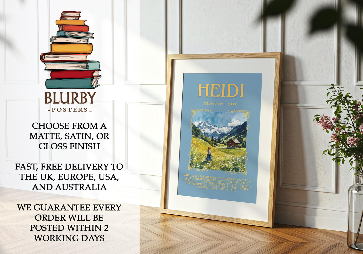 Heidi by Johanna Spyri | Descriptive Book Poster | Blurby