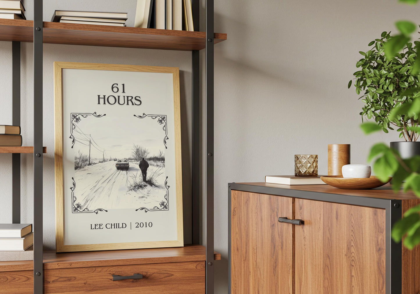 61 Hours by Lee Child | Descriptive Book Poster | Minimalist