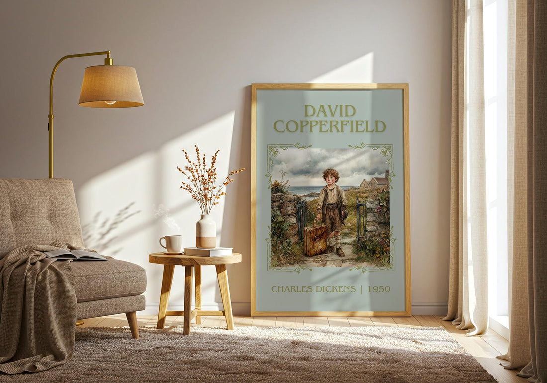 David Copperfield classic book art print paper finish options – matte satin gloss (mockup)