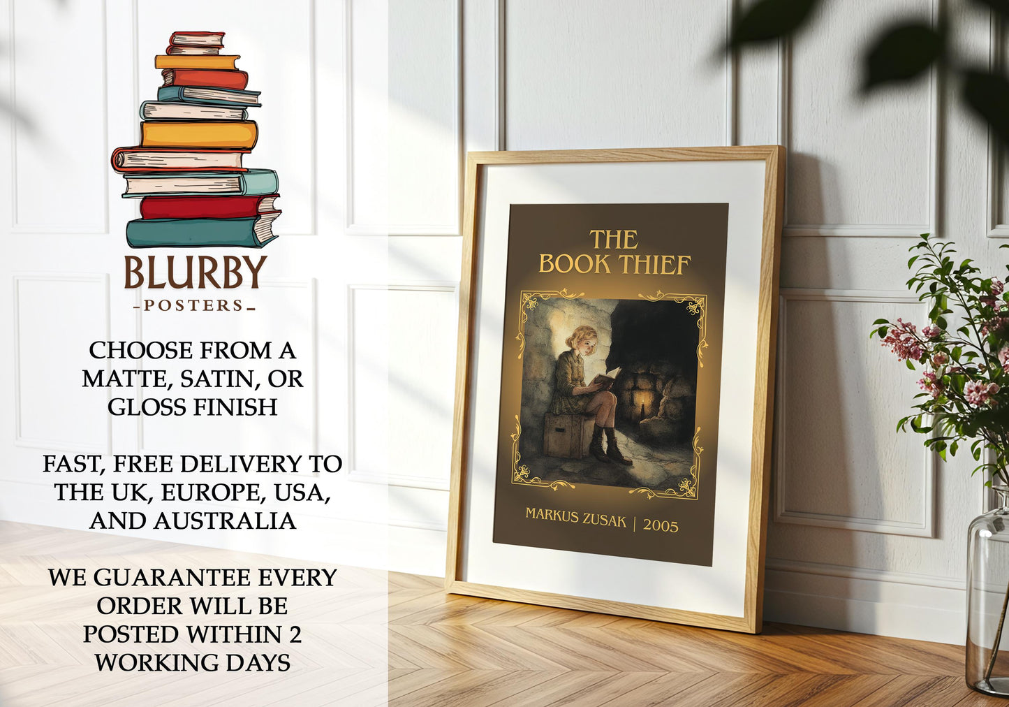 The Book Thief book poster packaging – museum-quality print rolled in protective tube