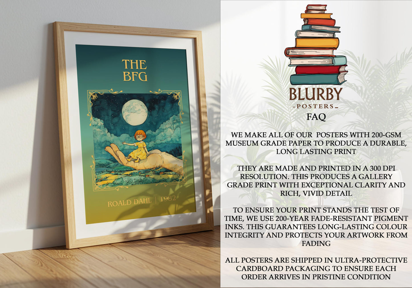 The BFG by Roald Dahl | Descriptive Book Poster | Minimalist