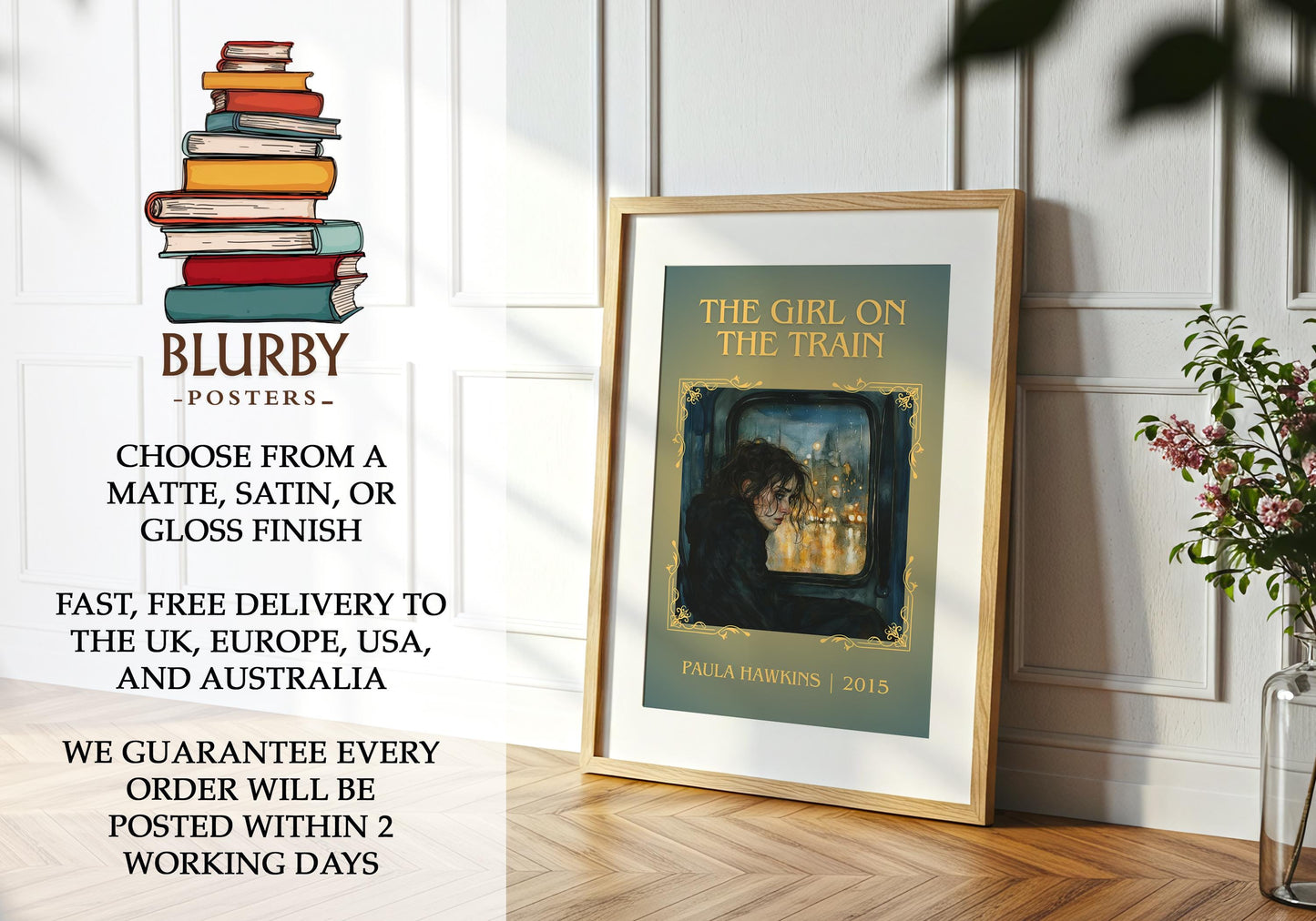 The Girl on the Train book poster packaging – museum-quality print rolled in protective tube