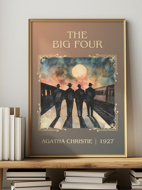 The Big Four classic book art print in frame leaning in hallway – mystery wall art