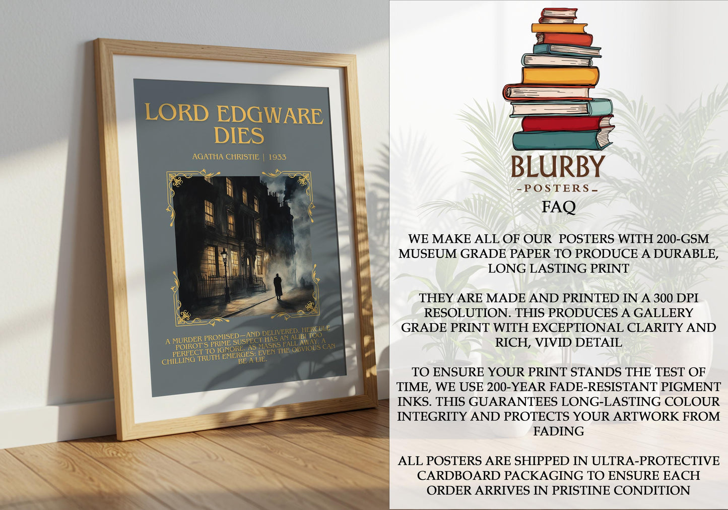 Lord Edgware Dies by Agatha Christie | Descriptive Book Poster | Blurby