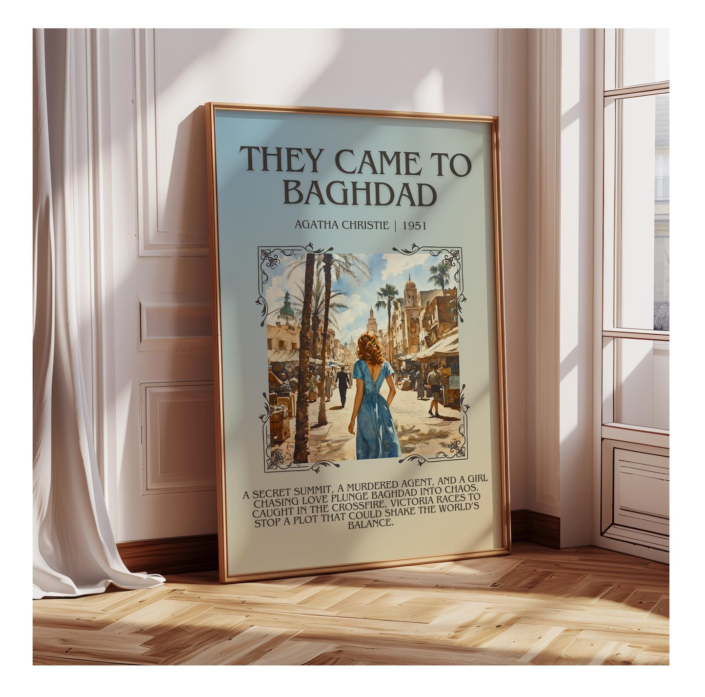 They Came To Baghdad by Agatha Christie | Descriptive Book Poster | Blurby