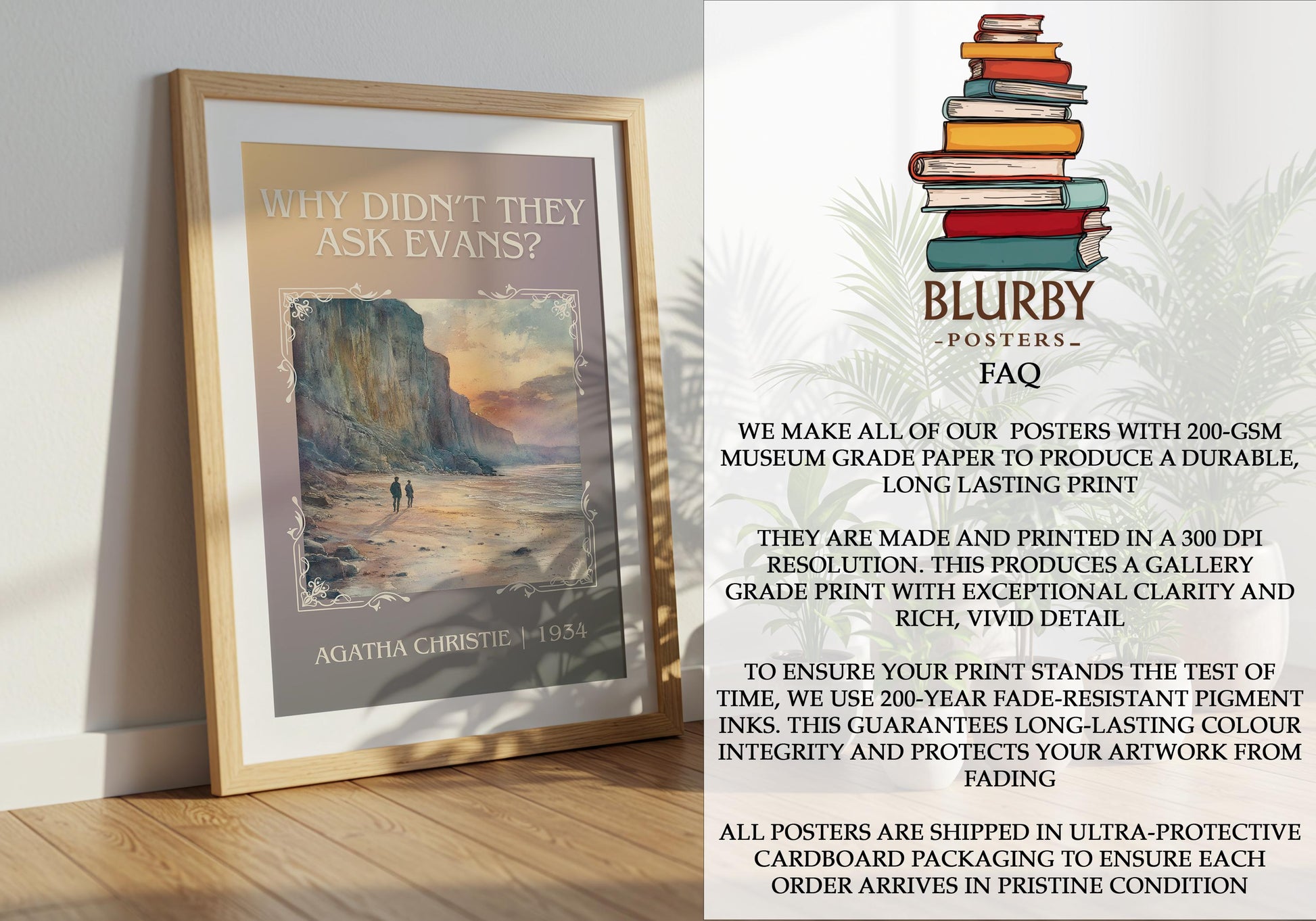 Why Didn't They Ask Evans? by Agatha Christie | Descriptive Book Poster | Minimalist