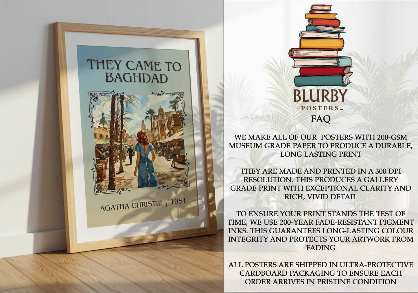 They Came To Baghdad by Agatha Christie | Descriptive Book Poster | Minimalist