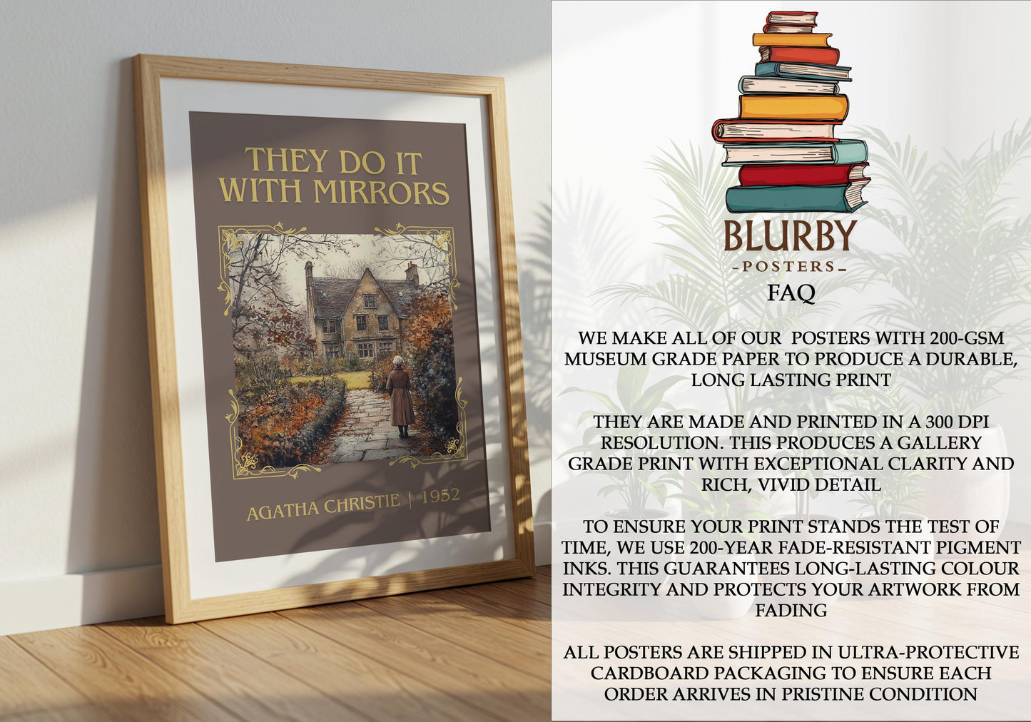 They Do It With Mirrors by Agatha Christie | Descriptive Book Poster | Minimalist