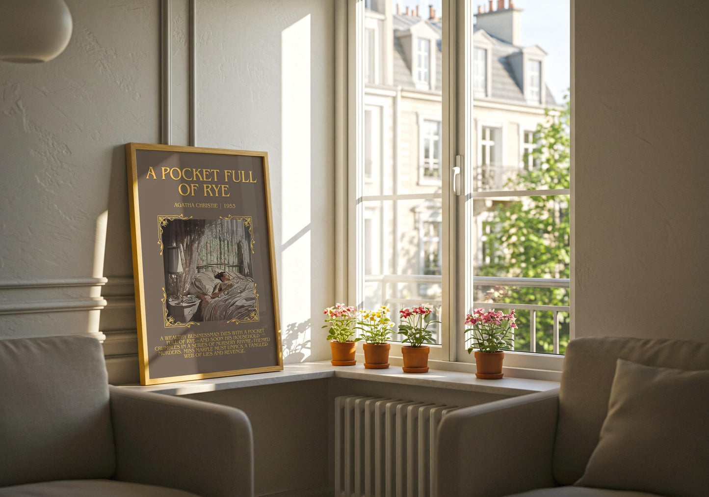 A Pocket Full Of Rye by Agatha Christie | Descriptive Book Poster | Blurby