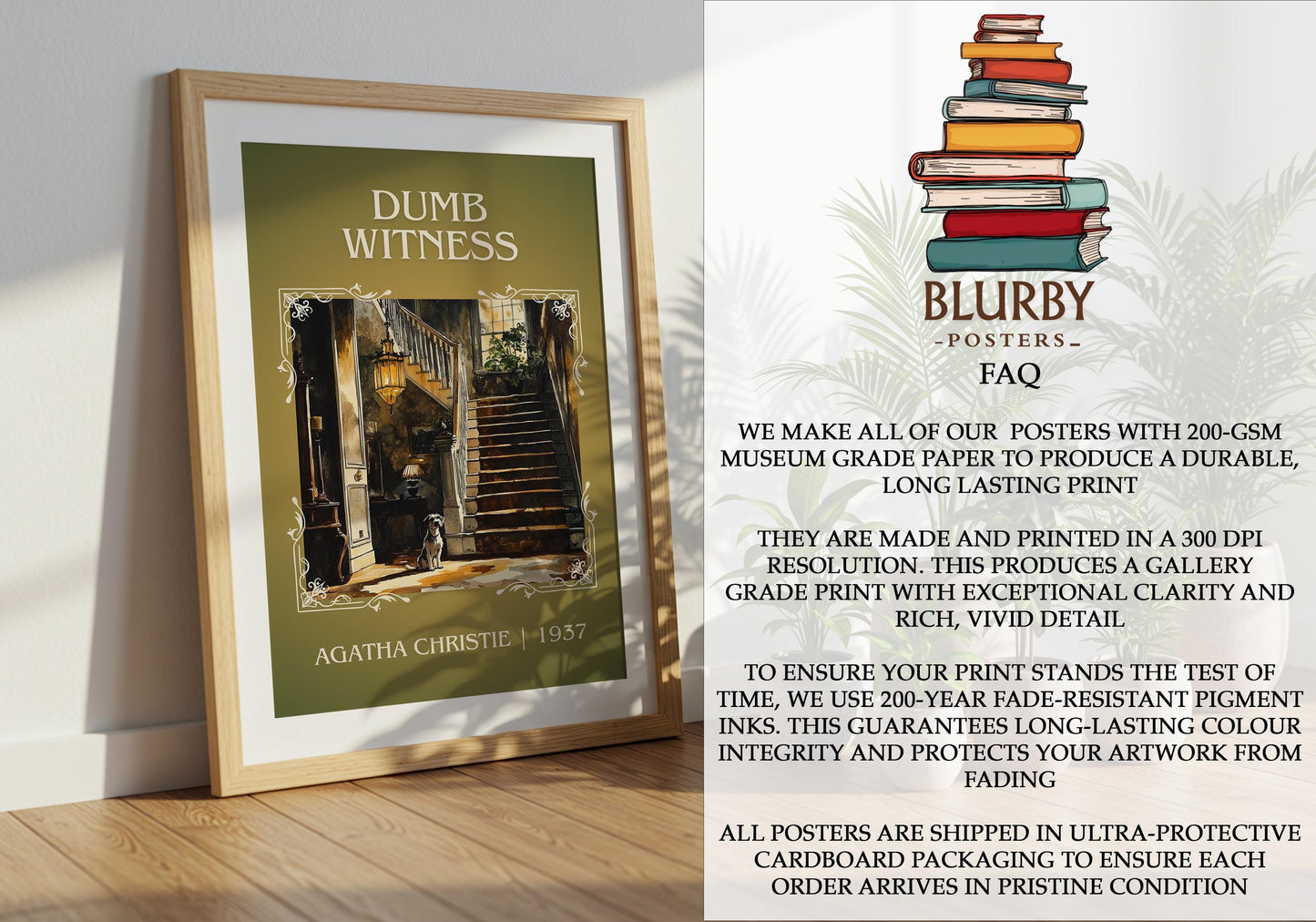 Dumb Witness by Agatha Christie | Descriptive Book Poster | Minimalist