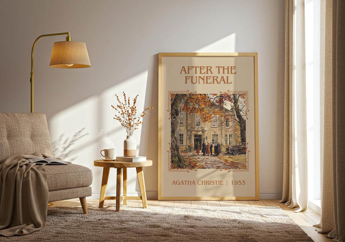 After The Funeral by Agatha Christie | Descriptive Book Poster | Minimalist