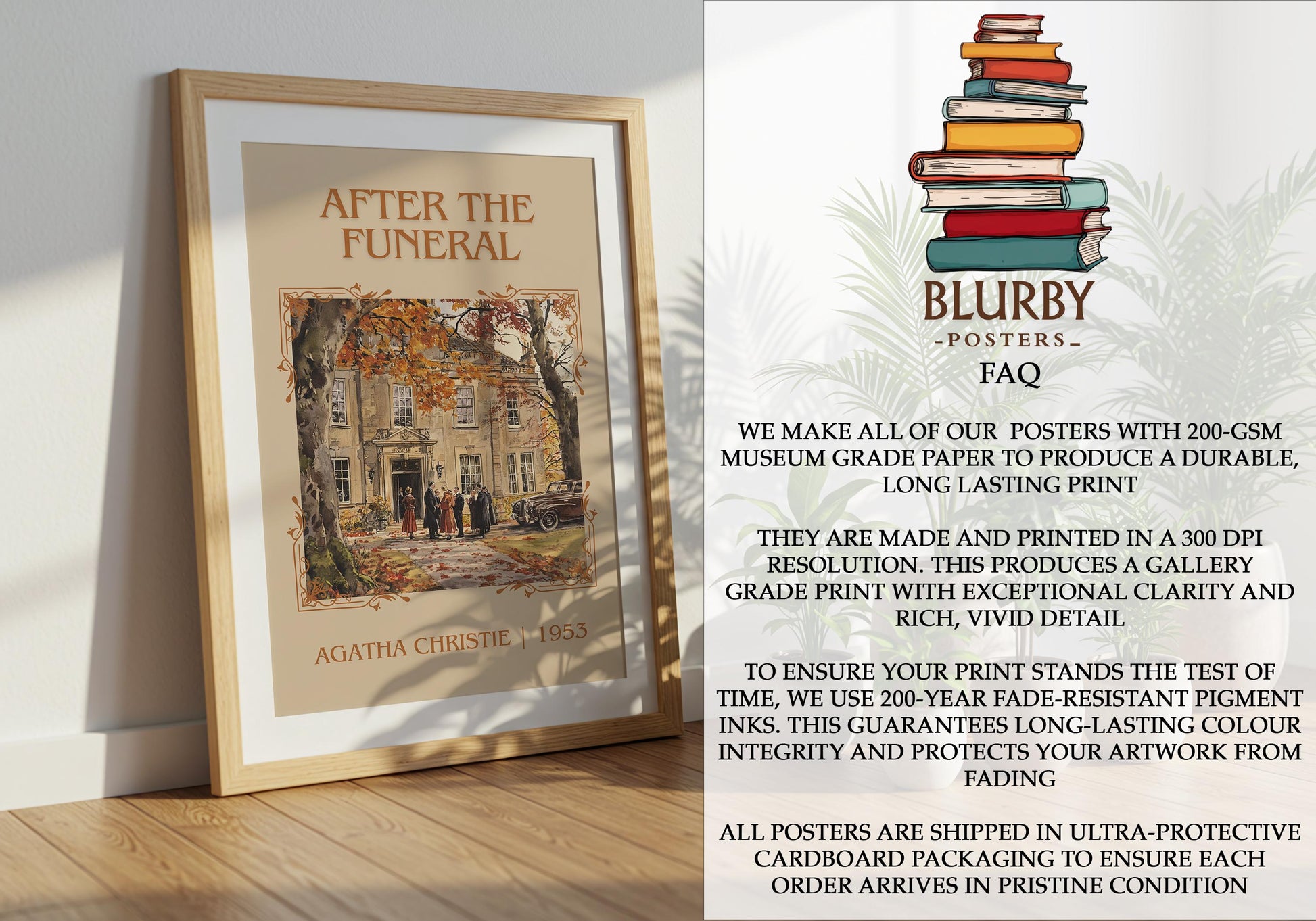 After The Funeral by Agatha Christie | Descriptive Book Poster | Minimalist