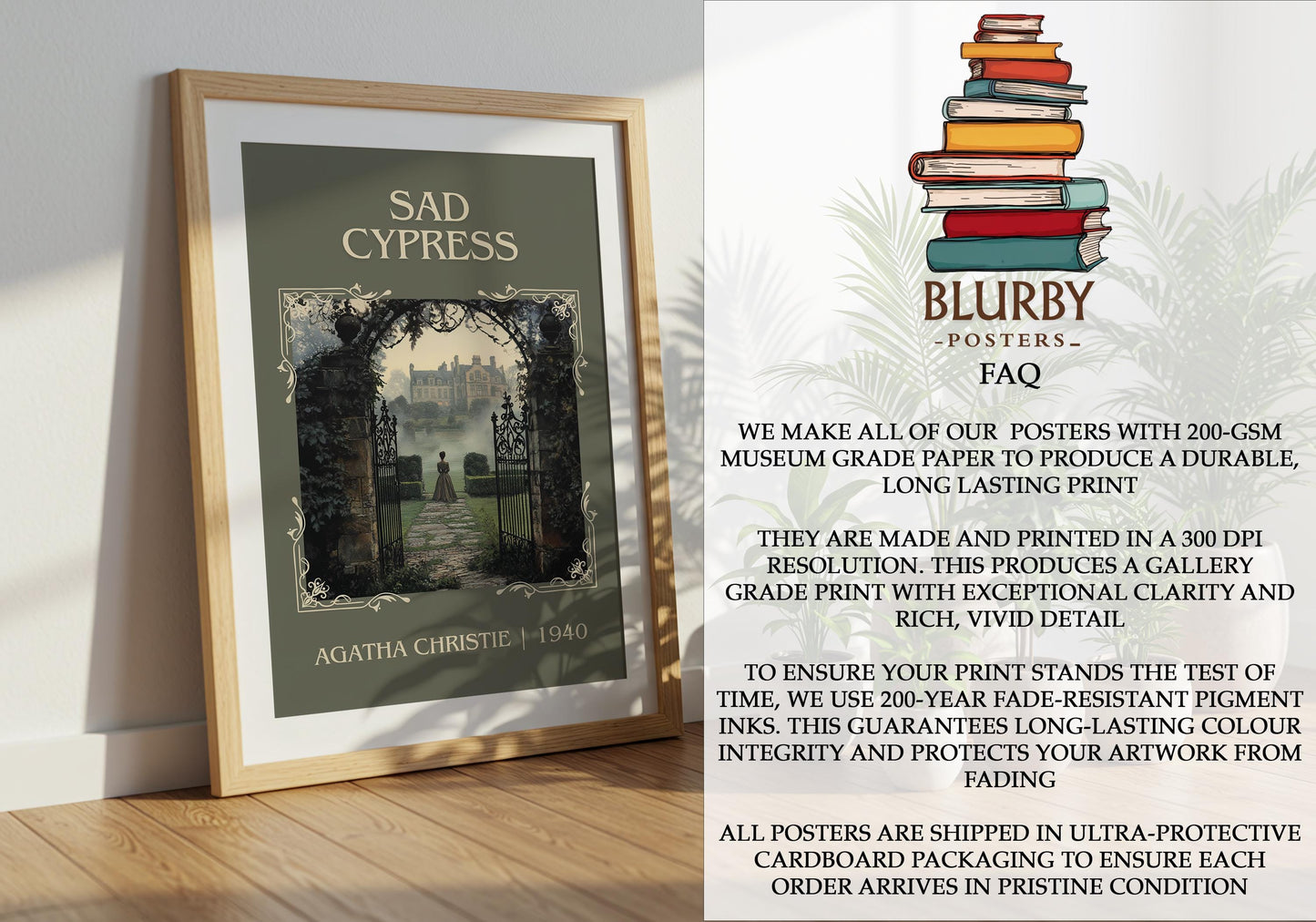 Sad Cypress by Agatha Christie | Descriptive Book Poster | Minimalist