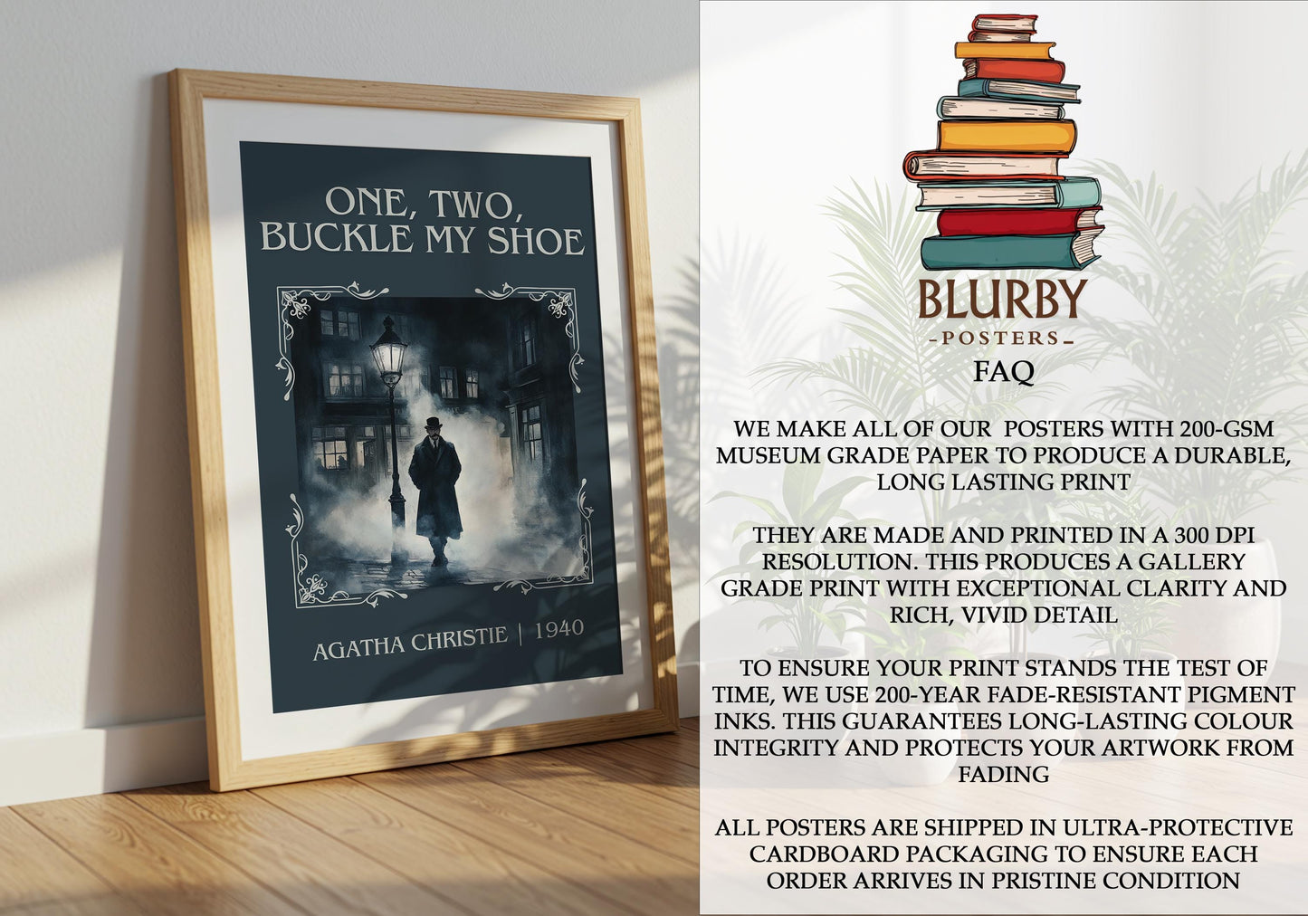 One Two Buckle My Shoe by Agatha Christie | Descriptive Book Poster | Minimalist